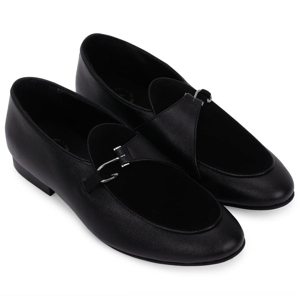 Anchor Black Buckle Loafers. - THE BRAT ARMY