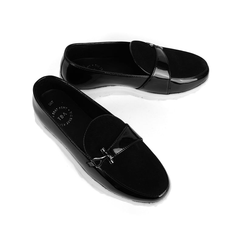 The Brat Army Bon Cross Strap Black Classic Sneakers