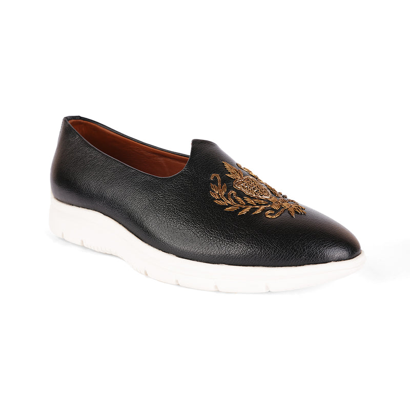 The Brat Army Black Zardosi Ethnic Mojari Slip-On Sneakers – Modern Royalty