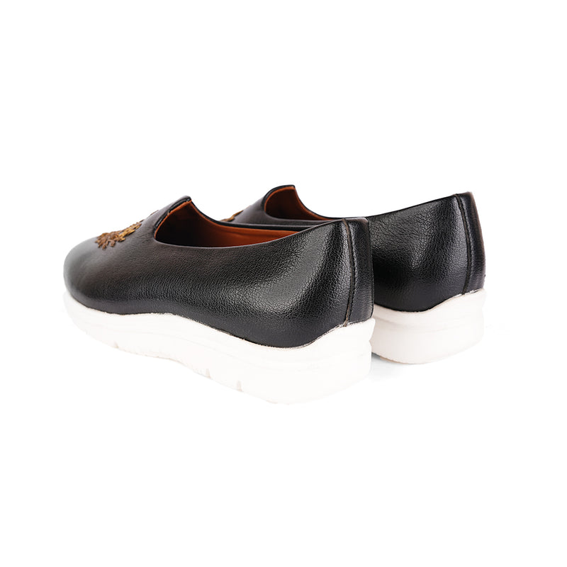 The Brat Army Black Zardosi Ethnic Mojari Slip-On Sneakers – Modern Royalty