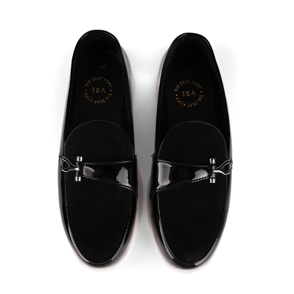 The Brat Army Bon Cross Strap Black Classic Sneakers – THE 