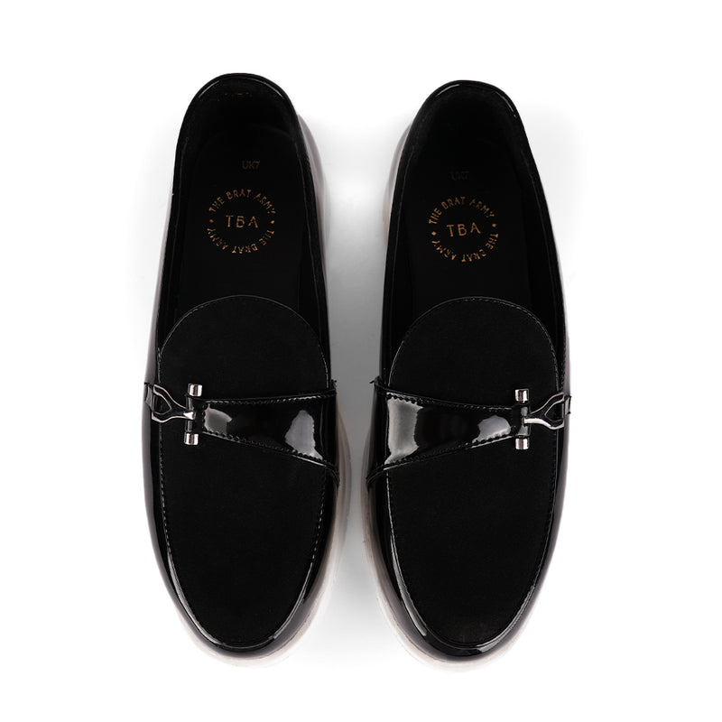 The Brat Army Bon Cross Strap Black Classic Sneakers