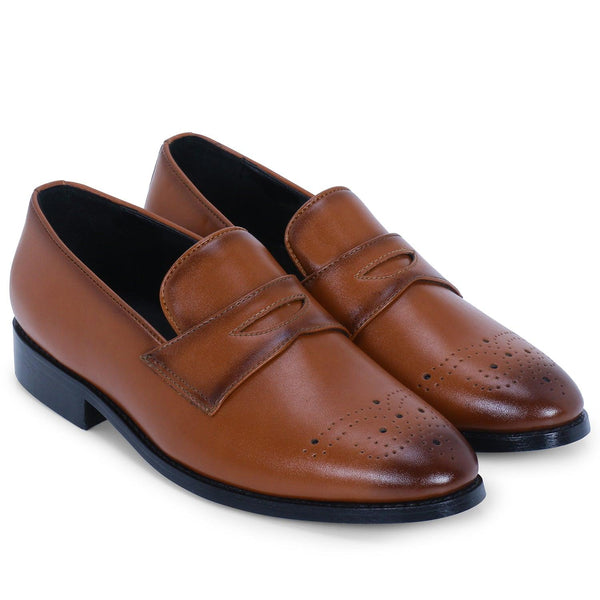 Basel Brogues Tan Loafers - THE BRAT ARMY