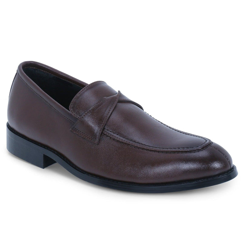 Derby Brown Twisted Strap Loafers. - THE BRAT ARMY