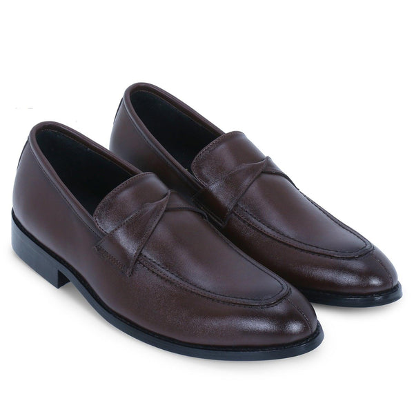 Derby Brown Twisted Strap Loafers. - THE BRAT ARMY