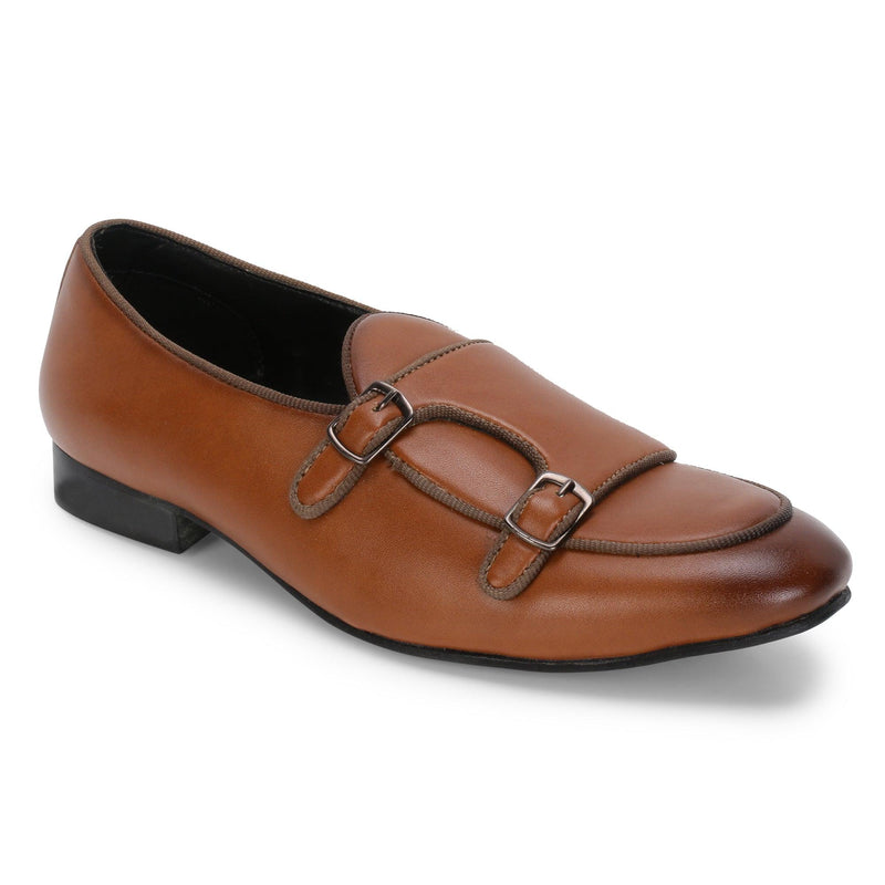 Bello Tan Double Monk Loafers - THE BRAT ARMY