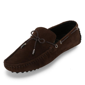 Aza Brown Suede Driving Loafers