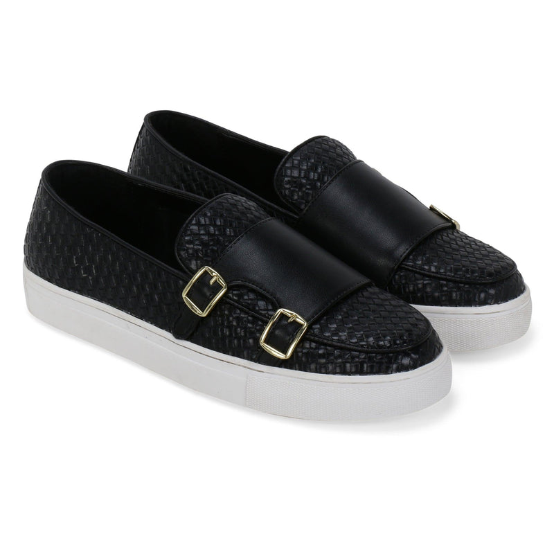 Madison Black Double Monk Braided Sneaker - THE BRAT ARMY