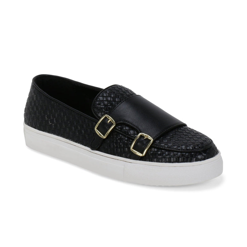 Madison Black Double Monk Braided Sneaker - THE BRAT ARMY