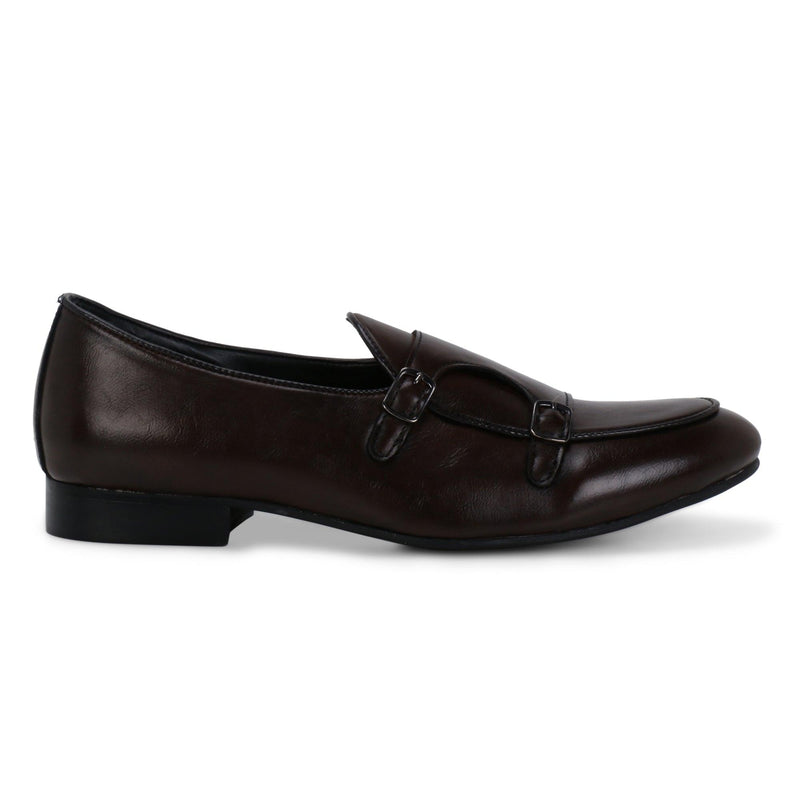 Bello Brown Double Monk Loafers - THE BRAT ARMY