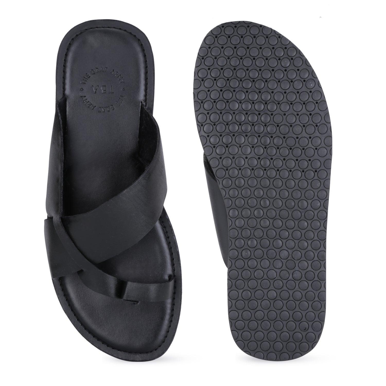 Clifton Black Vegan Sandals For Men