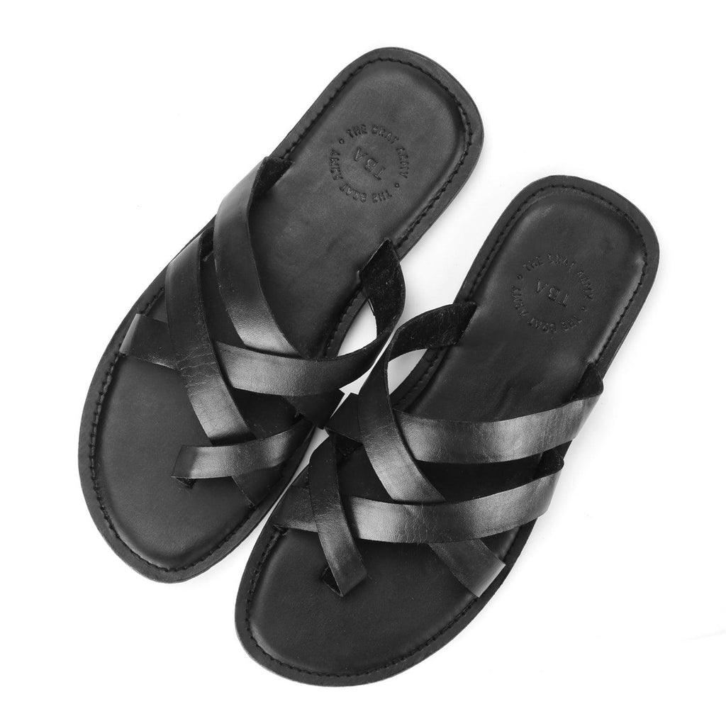 Vermont Black Vegan Slider Sandals For Men