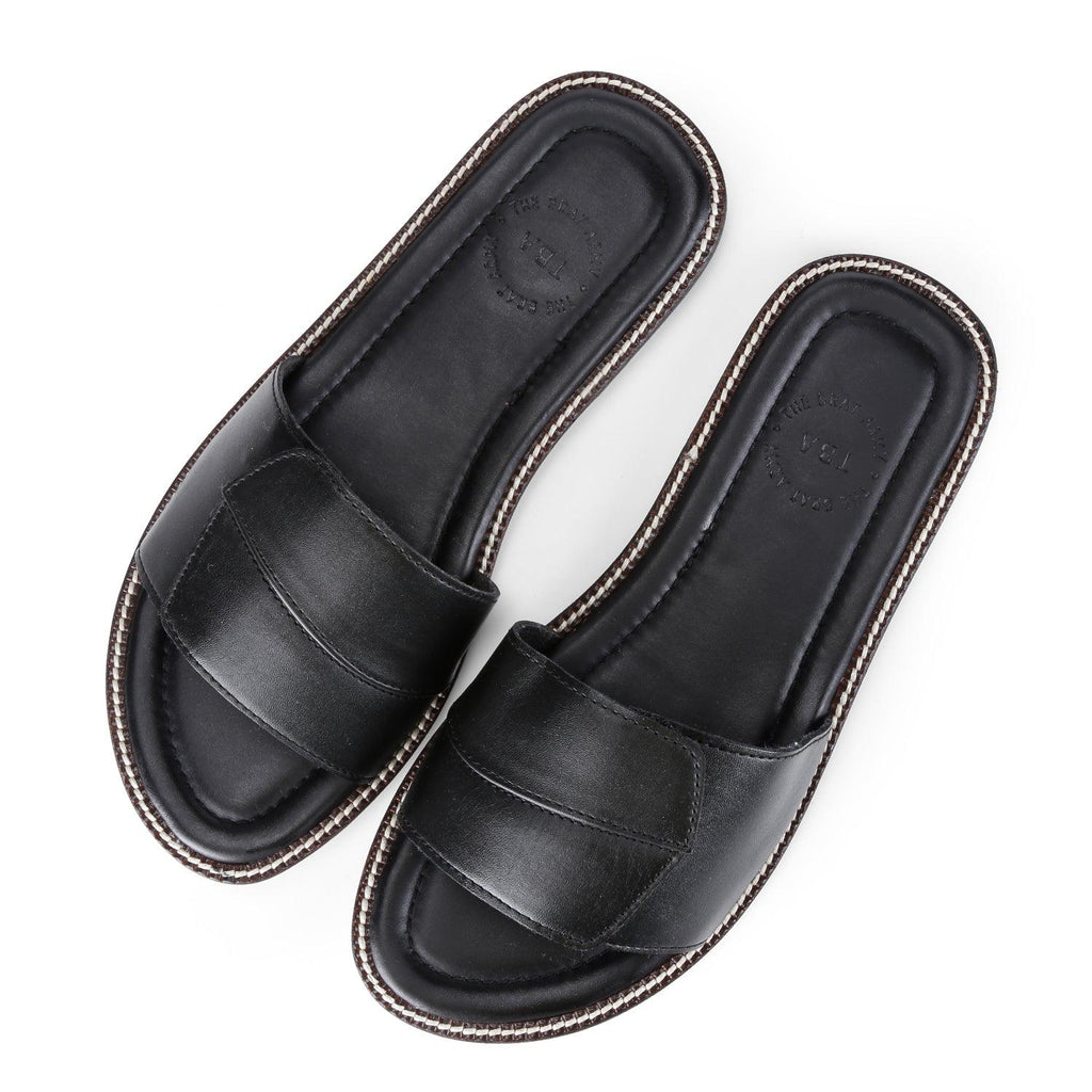 Malibu Black Vegan Sliders For Men