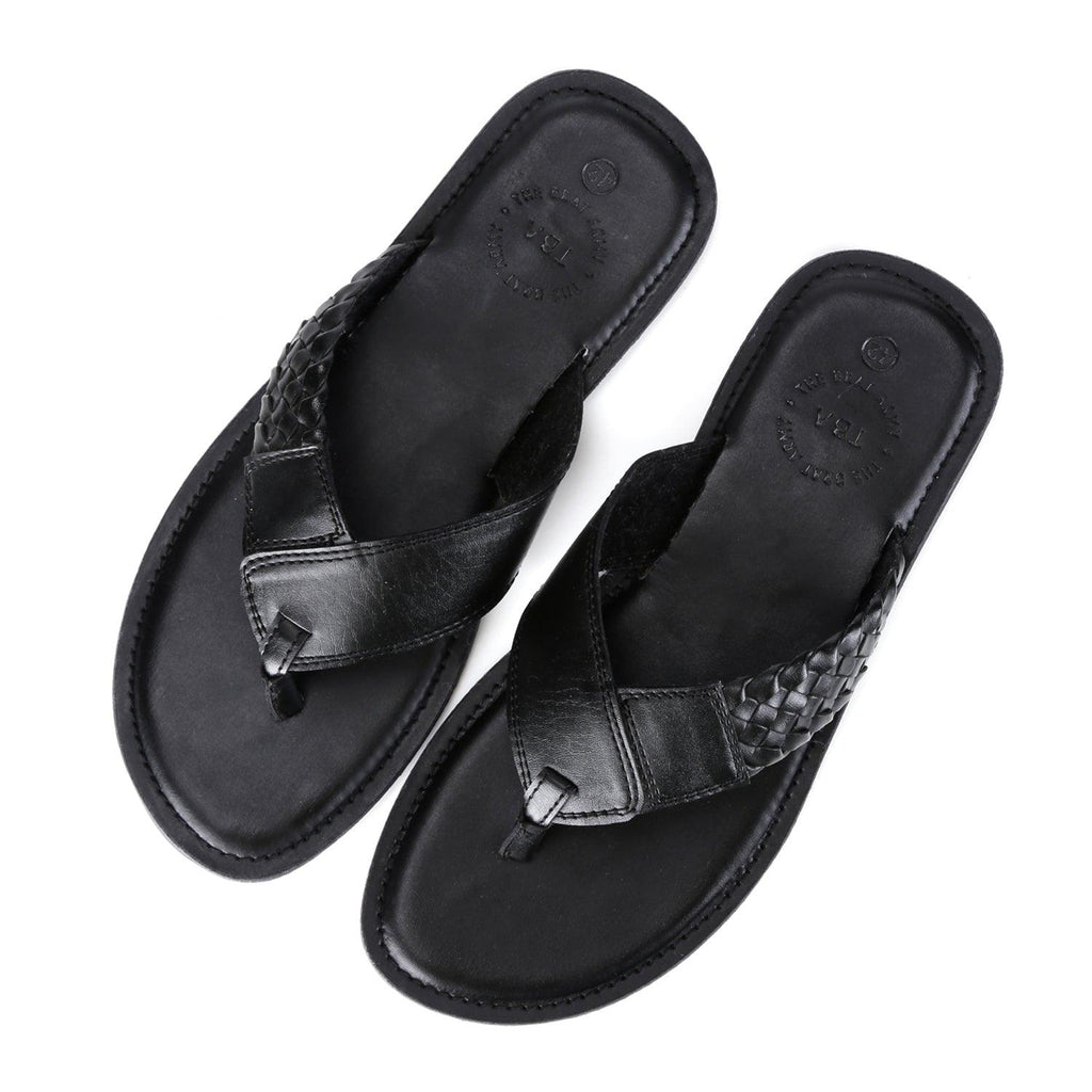 Newport Black Vegan Sandals For Men