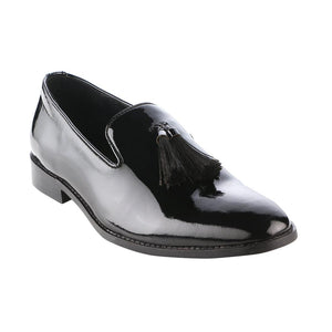Savoca Patent Black With Silk Tassels