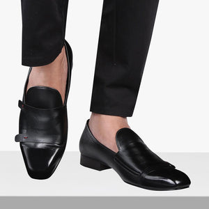 Bello Square Black Double Monk Loafers