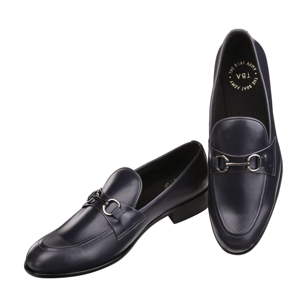 RUSSELL BLUE BUCKLE LOAFERS