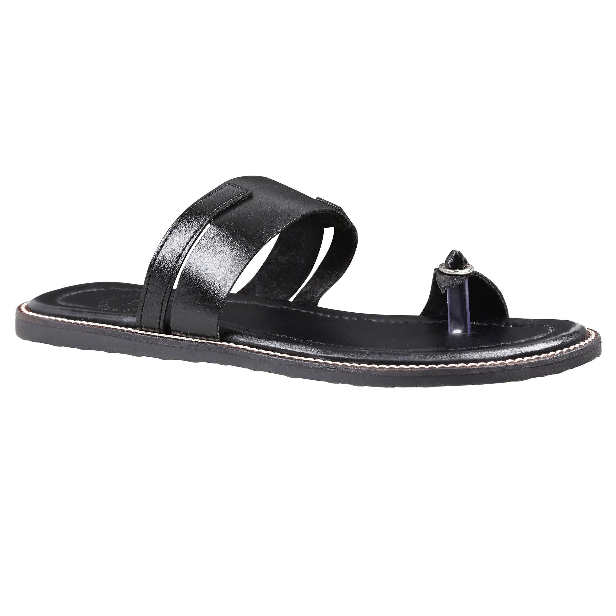 Glen Black Vegan Slider Sandals For Men