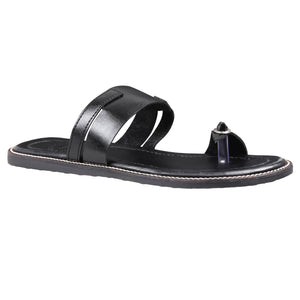 Glen Black Vegan Slider Sandals For Men