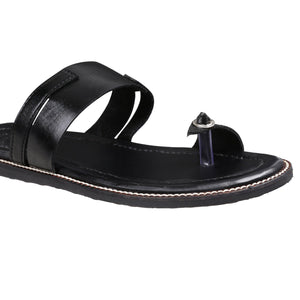 Glen Black Vegan Slider Sandals For Men