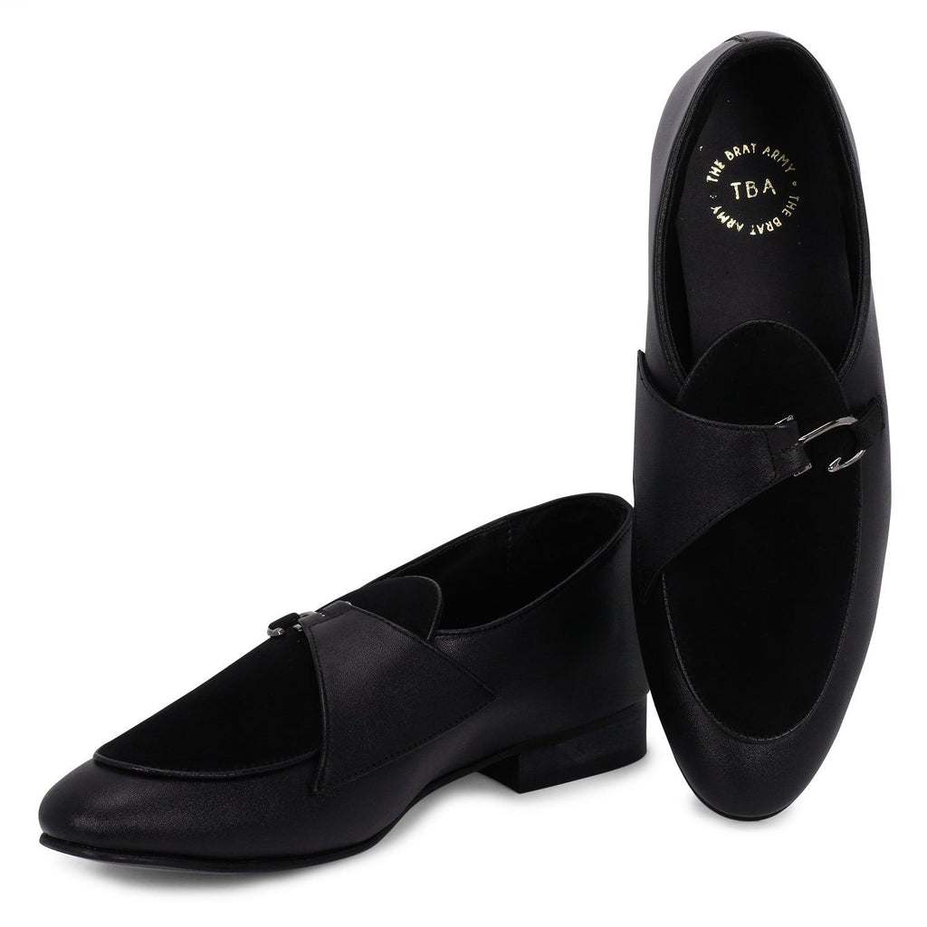 ANCHOR BLACK  BUCKLE LOAFERS.