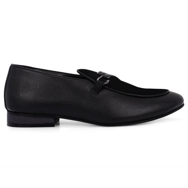Anchor Black Buckle Loafers. - THE BRAT ARMY
