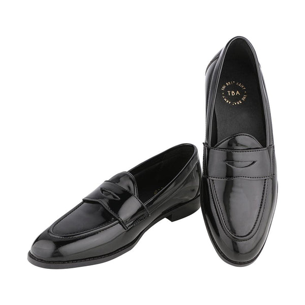 Siena Timeless Patent Black Classic Penny Loafers - THE BRAT ARMY