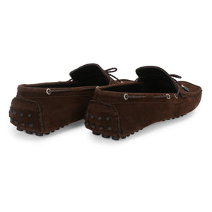 Aza Brown Suede Driving Loafers