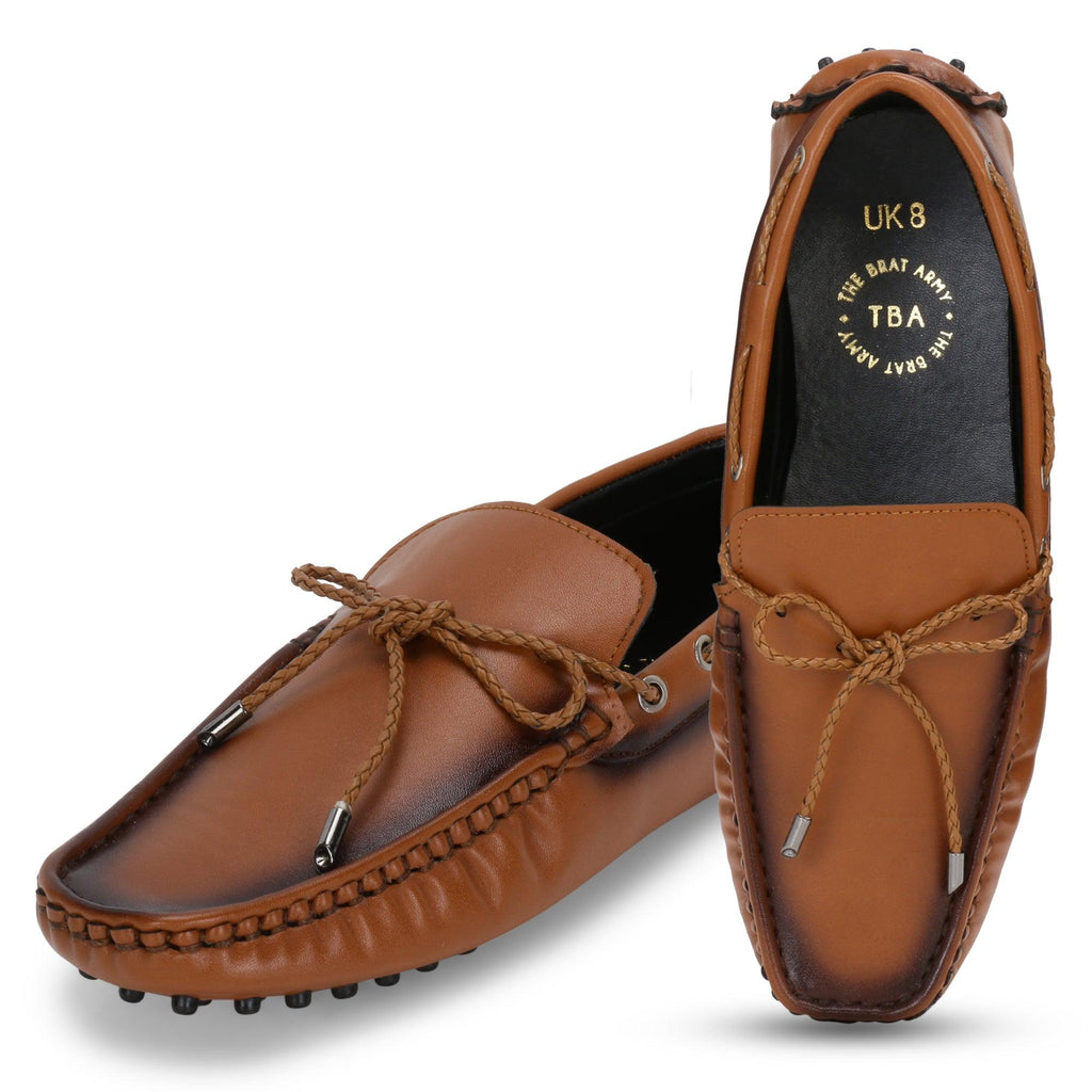 AZA TAN DRIVING LOAFERS