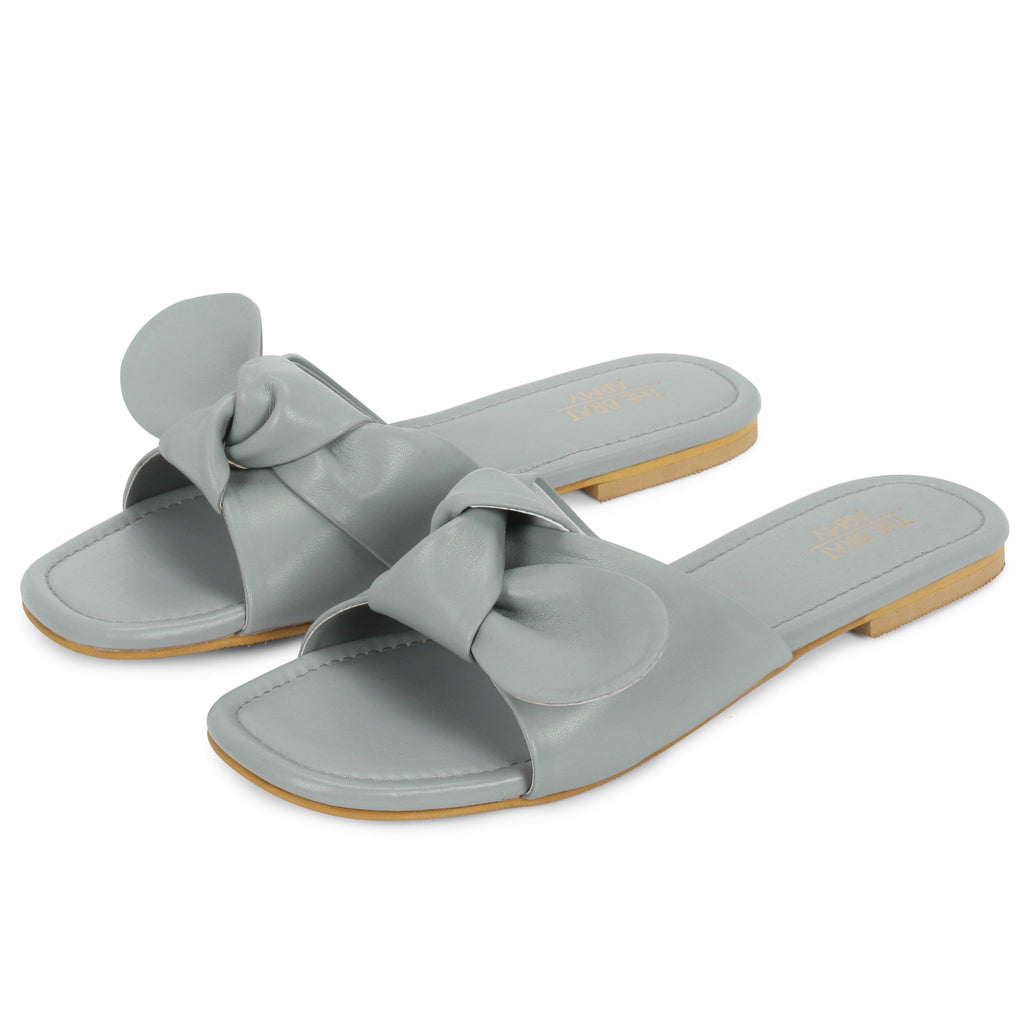 Mimi Grey Slip - On Ladies Flat Footwear