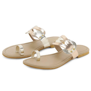 Aria Gold - Pink Ladies Flat Footwear