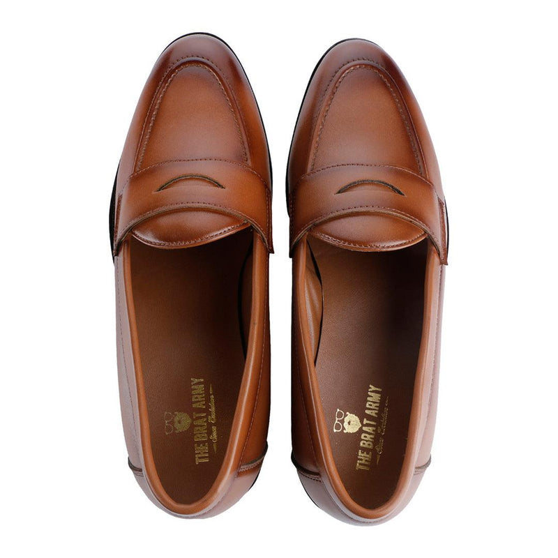 Siena Timeless Tan Classic Penny Loafers - THE BRAT ARMY